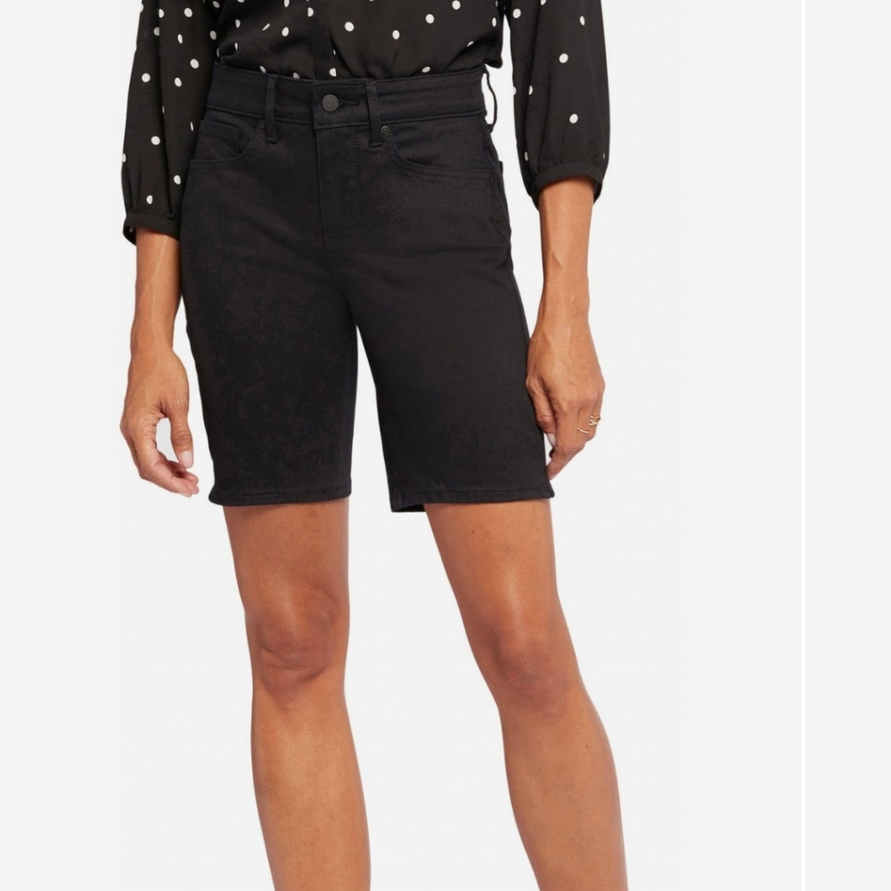 NYDJ Ella Black Denim Bermuda Shorts